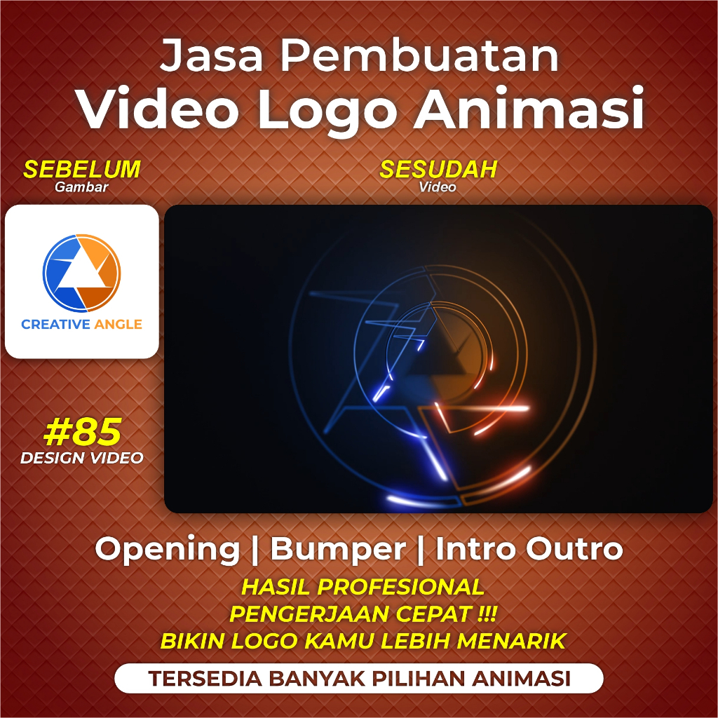 Jasa Edit Video Animasi Opening Intro Outro UMKM Perusahan Organisasi Instansi