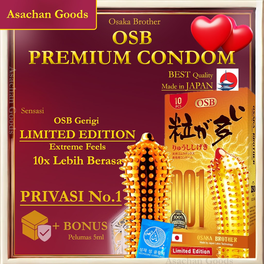 Kondom Jepang Premium 001 OSB sensasi Gerigi Extreme Gold Edisi Terbatas Sensasi Geli Privasi AMAN