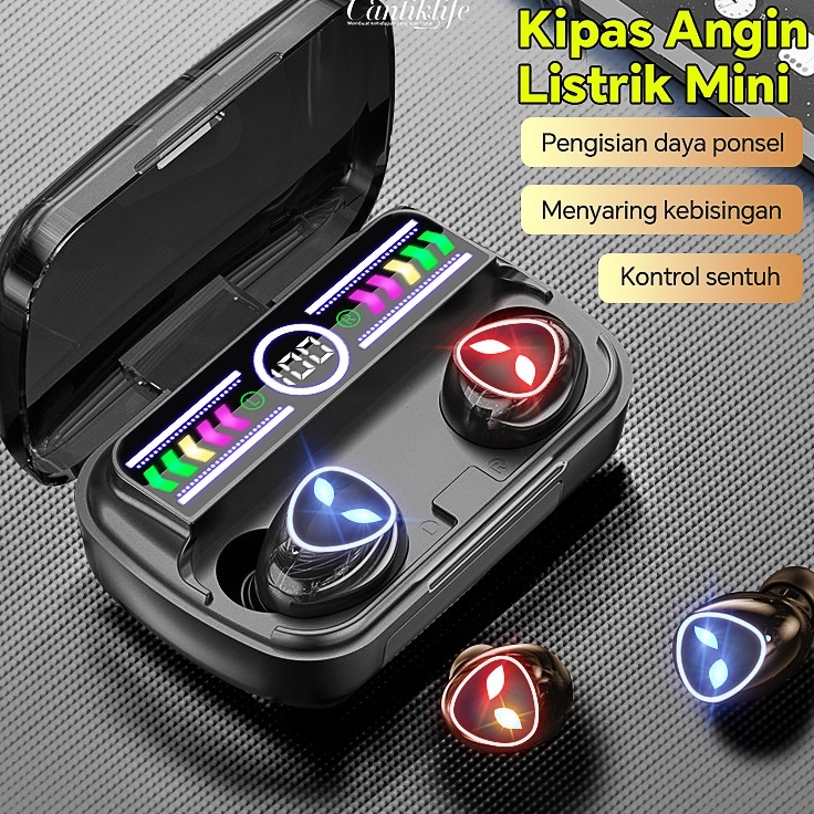 Lebih Meriah  224 NEW TWS M2proM1F9M28M9M19X15 Headset Bluetooth Earphone Powerbank 38mAh powerbank 