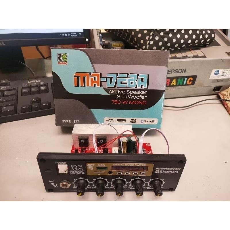 kit aktif speaker mono madeba amplifier karaoke mic plus subwoofer mp3 blutoooth