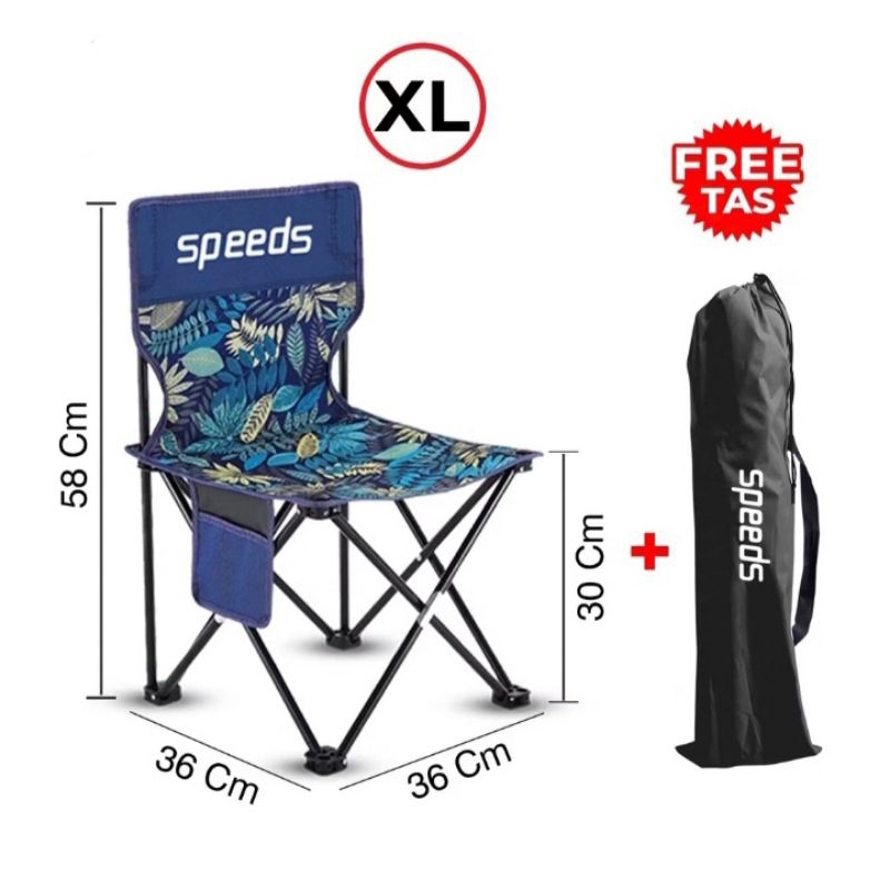 SPEEDS Kursi Lipat Camping - Duduk Santai Dimana Saja | Gratis Tas
