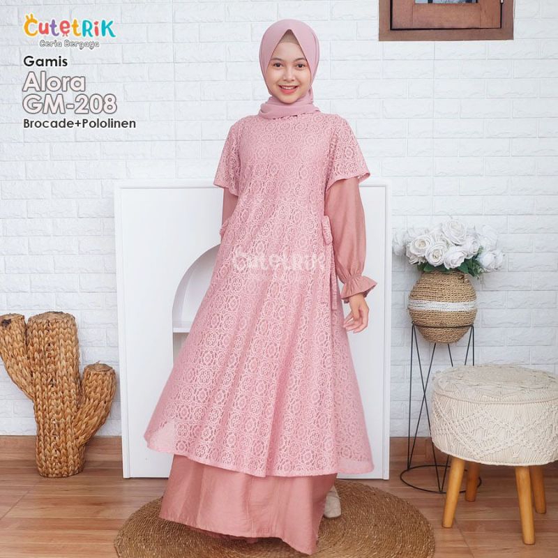 KOREAN STYLE - CUTETRIK GAMIS ANAK PEREMPUAN PESTA BRUKAT BROKAT KIANA MAHIRA MODEL ROMPI VEST KOREA