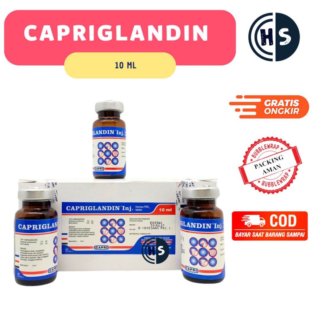 CAPRIGLANDIN INJ 10ml - Obat Birahi Hewan, Hormon Sinkronisasi Estrus Sapi Kambing Domba kuda Kucing