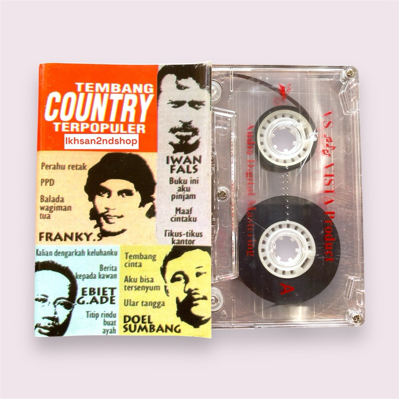 Kaset Pita Tembang Country Terpopuler ( Iwan Fals, Franky S, Doel Sumbang, Ebiet G Ade )