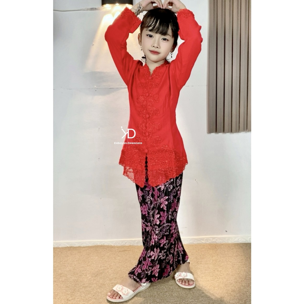 Atasan Kebaya encim anak SD/Baju Atasan Seragam encim Anak Kelas 1-6.SD Full Bordir