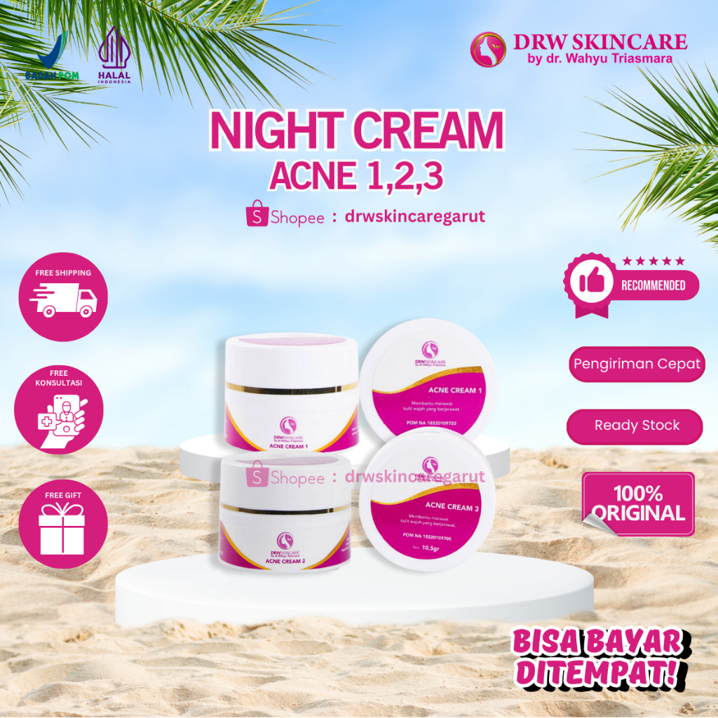 ECER NIGHT CREAN ACNE & BRIGHTENING 1,2,3 DRW SKINCARE