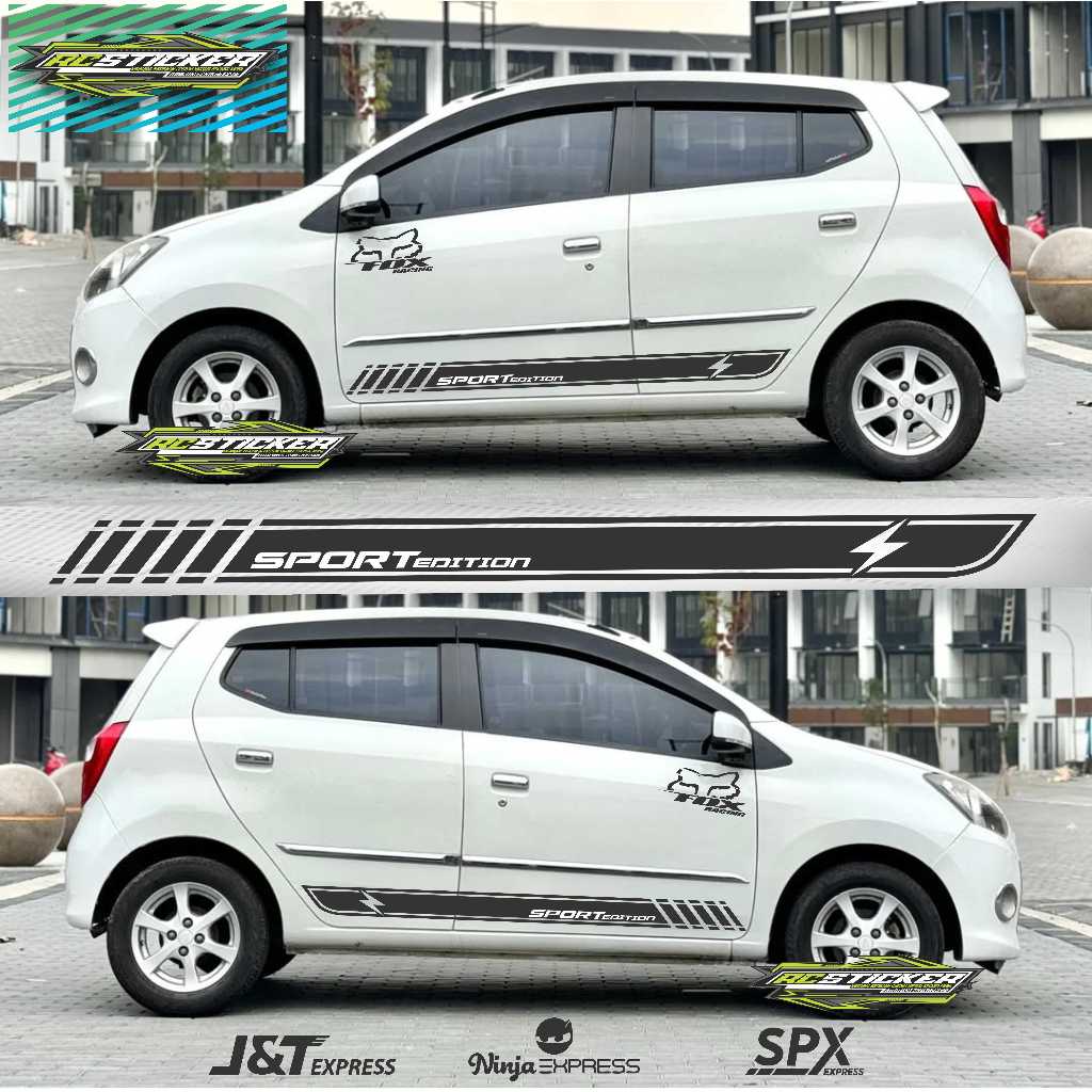 Sticker Mobil Agya, Ayla simple terbaru 2013 - 2021 Sticker cutting Mobil Daihatsu Ayla Terbaru