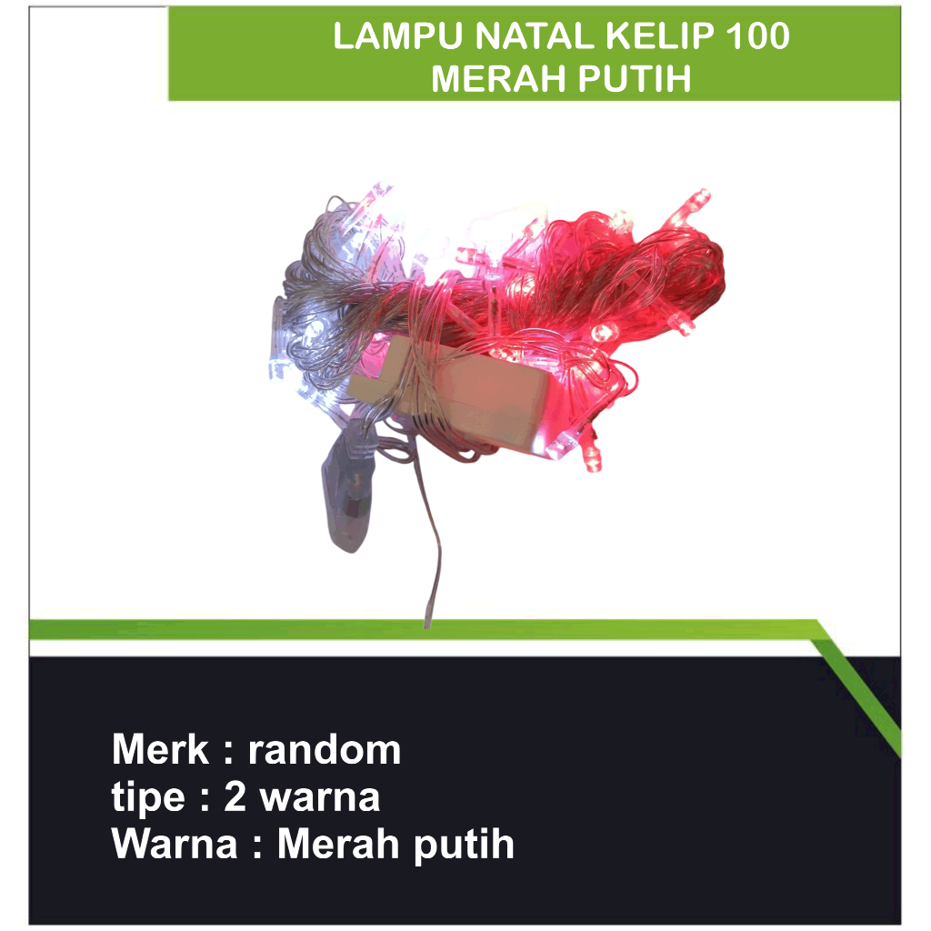 LAMPU NATAL KELIP 2 WARNA MERAH PUTIH /LAMPU HIAS NATAL/LAMPU KELIP NATAL/LAMPU POHON NATAL