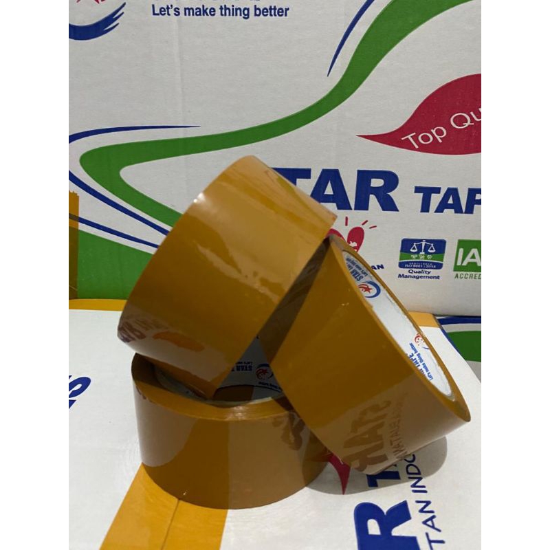 

LAKBAN ECO (PER SLOP/6 PCS) 45 MM X 90 YARD BENING (KUNING), DAN COKLAT STARTAPE