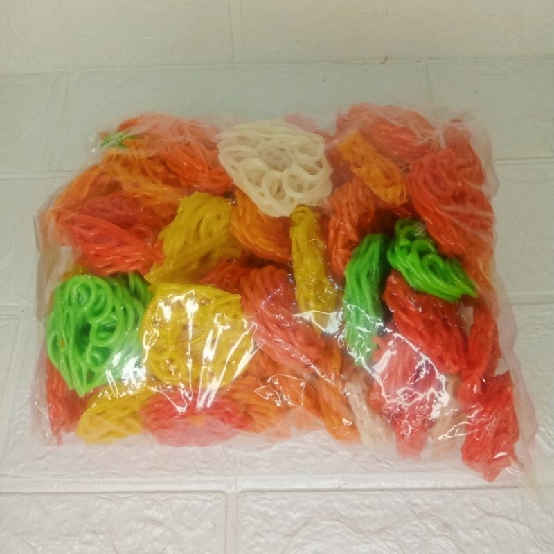 

[500gr] Kerupuk Mawar Warna Mini Mentah / Kerupuk Seblak Mawar Mentah