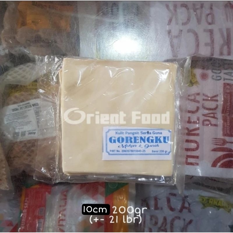 

Kulit Pangsit Serbaguna Renyah Gorengku 10cm 200gr (+-22lbr)