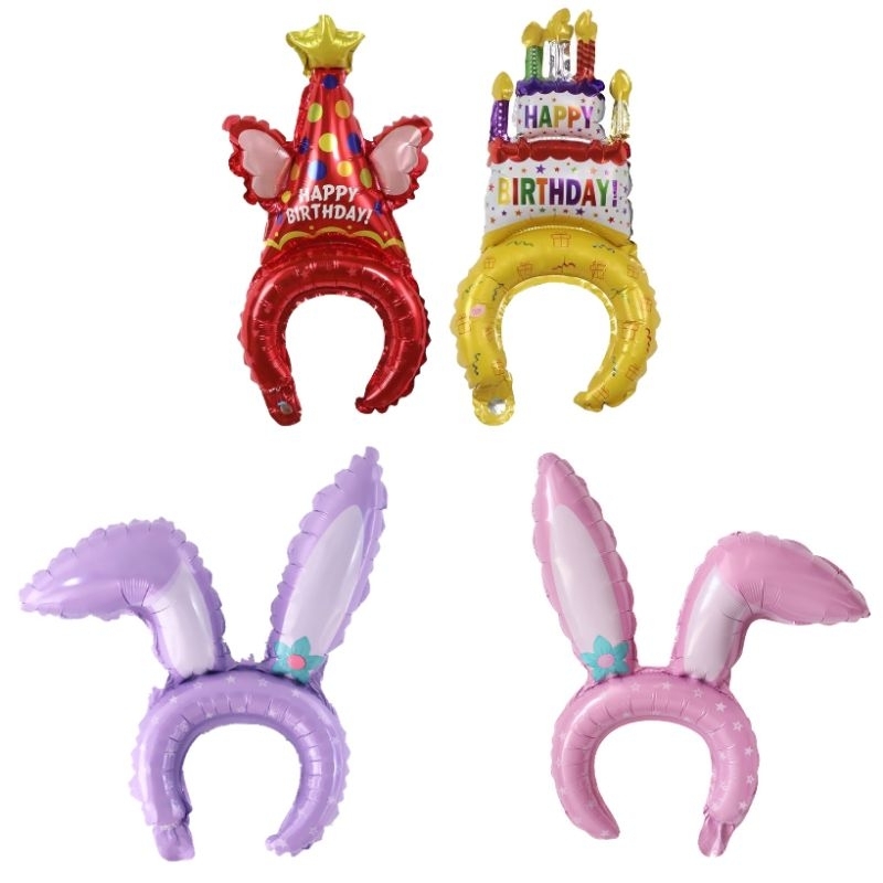 BALON BANDO TELINGA KELINCI TART TOPI balloon bandana headband hiasan kepala rabbit stella lou kupin