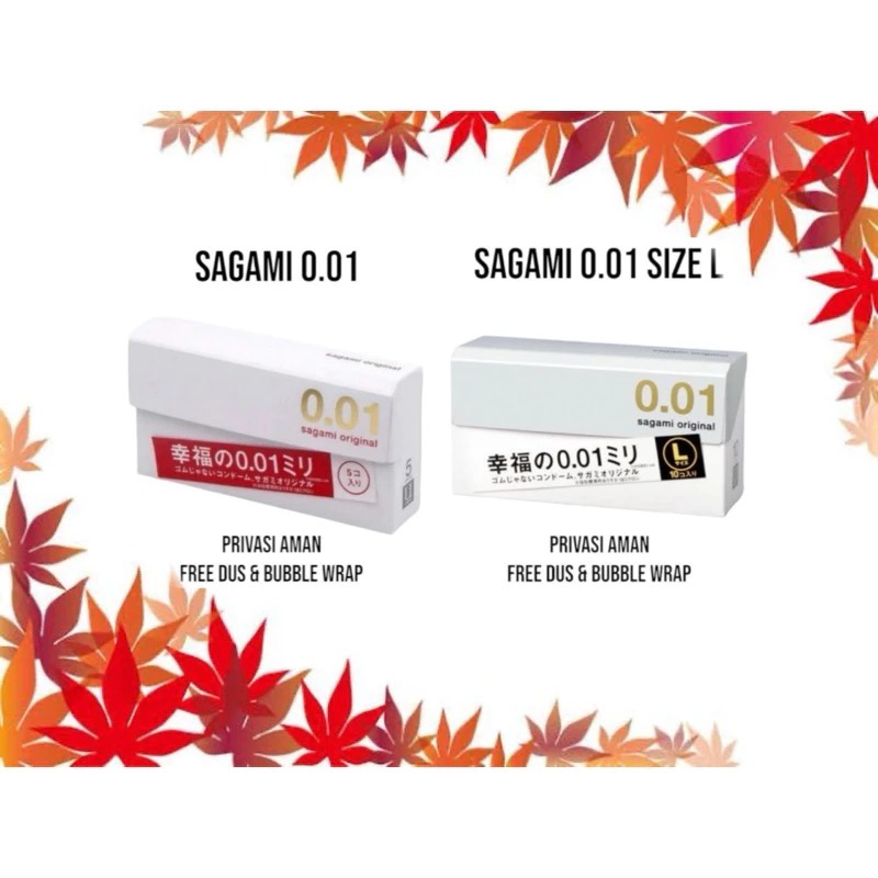 Kondom Sagami 0.01 Original Jepang isi 5 Pcs 001 / Size L 10 Pcs Japan