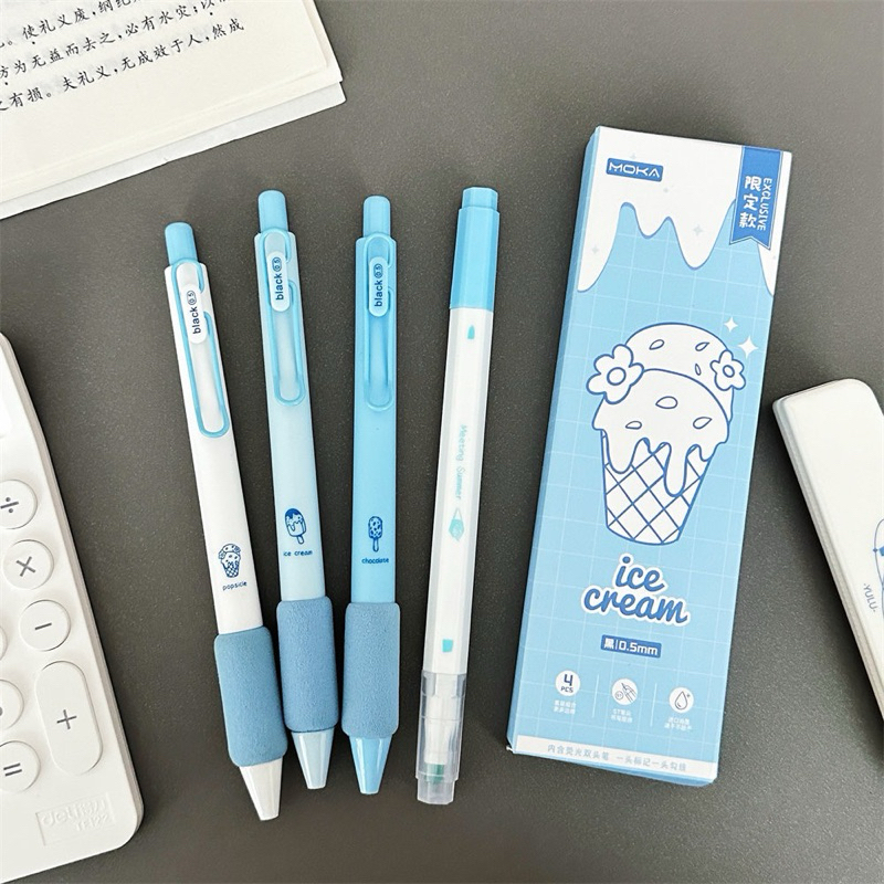 

Moka Ice Cream Pulpen Pena Mekanik Stabilo Pen 4pcs #t035