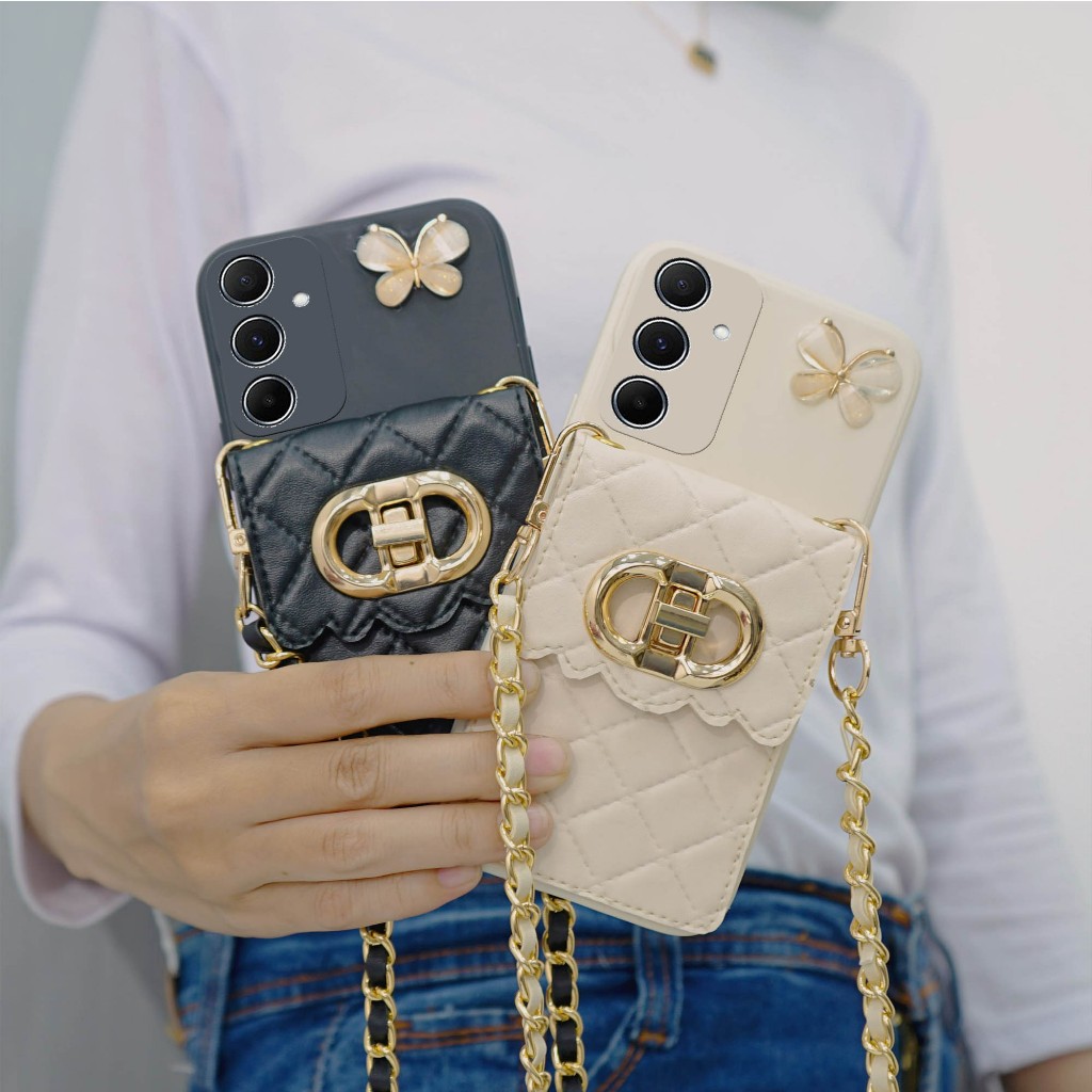 SDT  - 3 | Softcase Macaroon Samsung A15  | Case dompet  | Case Lentur | Case Tali |Case Selempang |