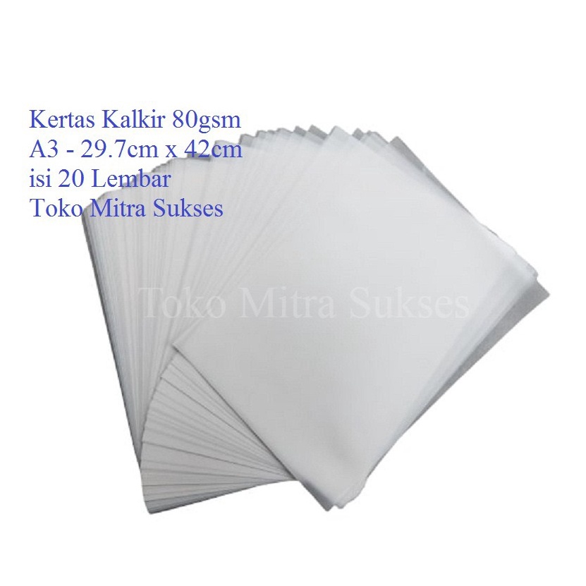 

Grosir 2 Lembar Kertas Kalkir A3 8gsm 297cm x 42cm G69