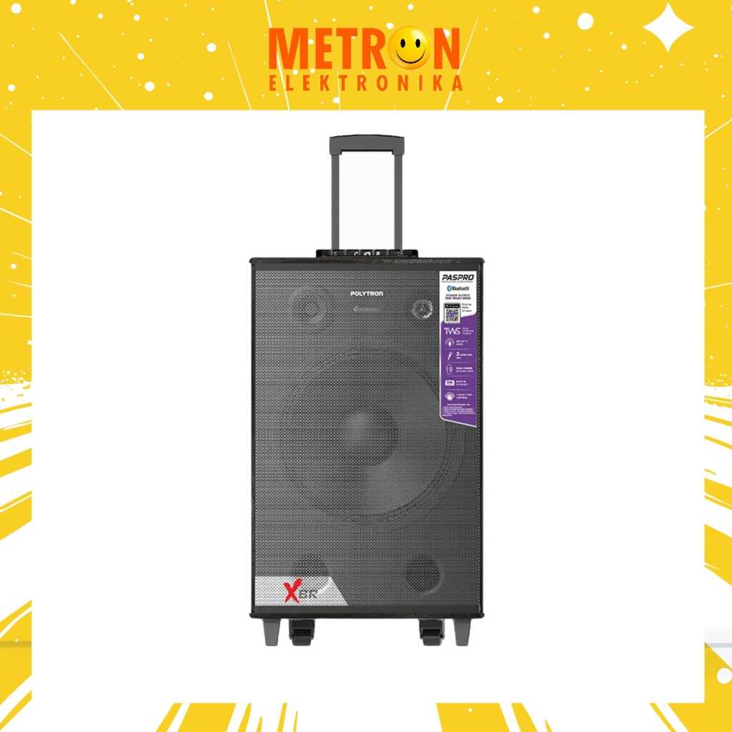 POLYTRON PASPRO 15F7 - SPEAKER TROLI 15 INCH BATTERY + BLUTOOTH + 2 MIC WLESS
