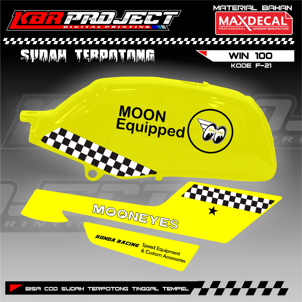 WIN 100 STIKER STRIPING PREMIUM LIS VARIASI WIN 100 STIKER MOTOR HONDA RACING F.21 TRANSPARAN COD