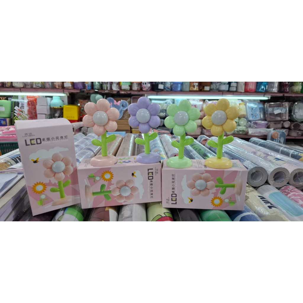 Lampu Meja Bunga Aesthetic / Lampu Tidur Mini