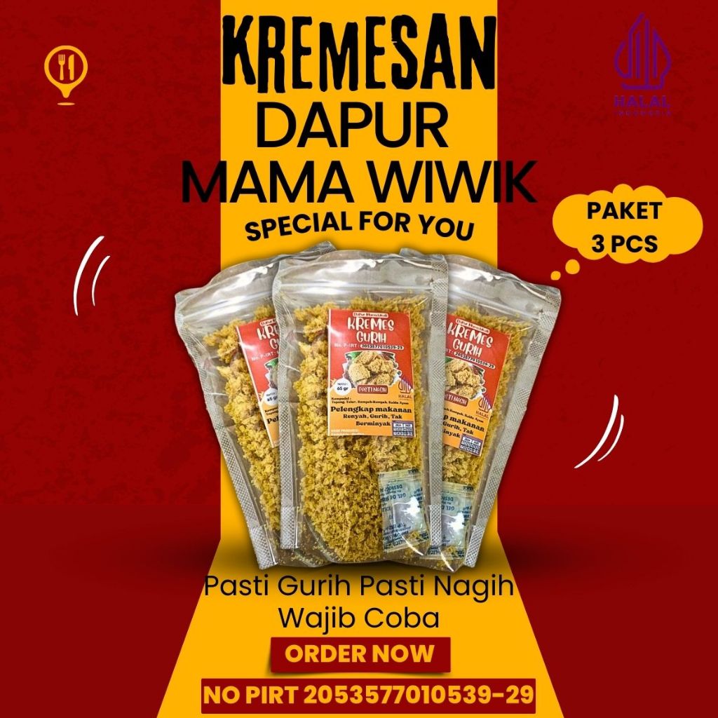 

Paket 3 Pcs Kremes Ayam Dapur Mama Wiwik Kremesan Kaldu Ayam Asli