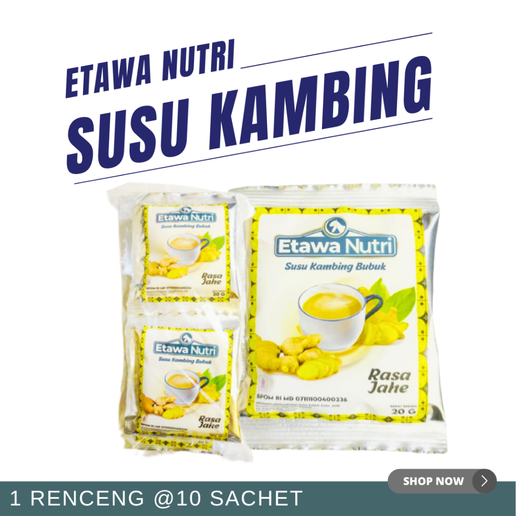 

1 RENCENG (10 Saset ) Susu Kambing Etawa Nutri Rasa Jahe Bernutrisi | Susu Etawanutri Ettawa Bubuk