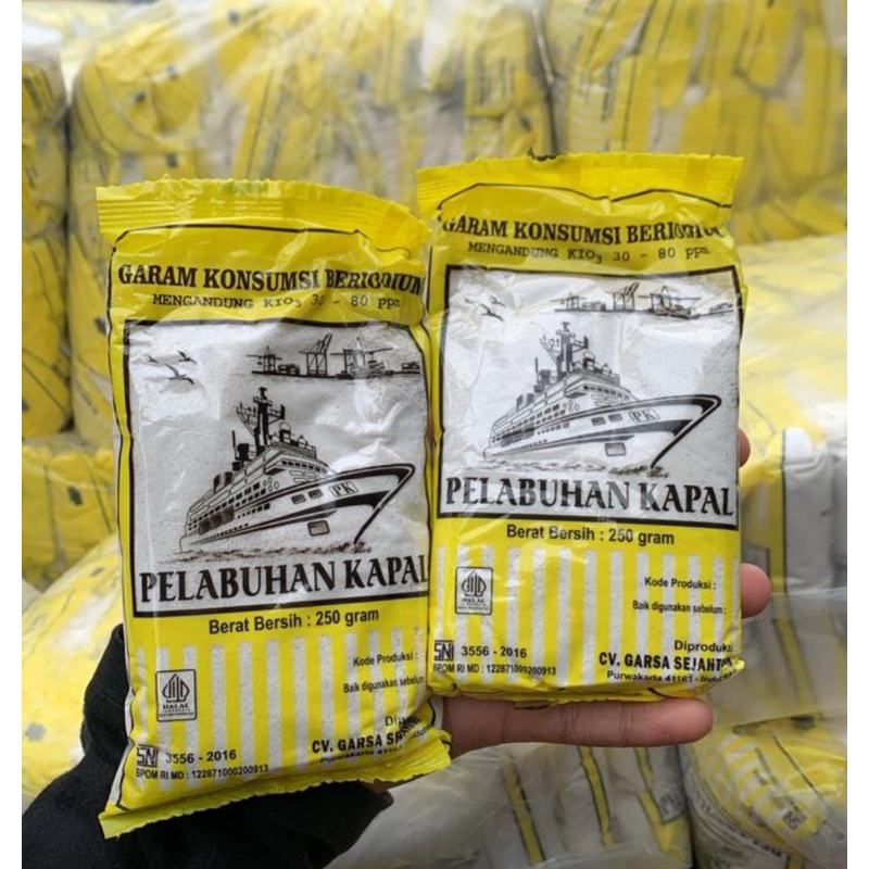 

Garam Cap Pelabuhan Kapal Beriodium 250gr berkualitas