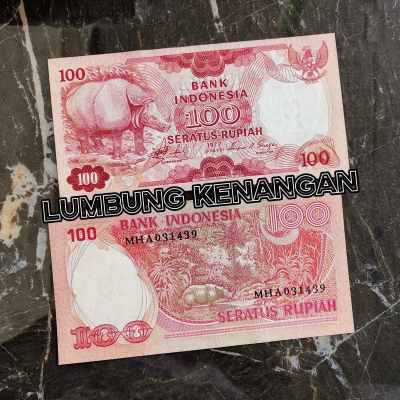 uang kuno 100 Rupiah Badak