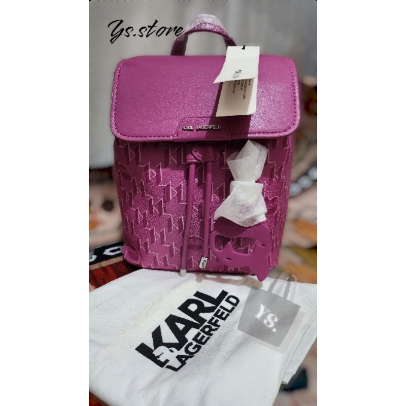 KARL LAGERFELD IKONIK MONO FLAP - backpack - fuschia