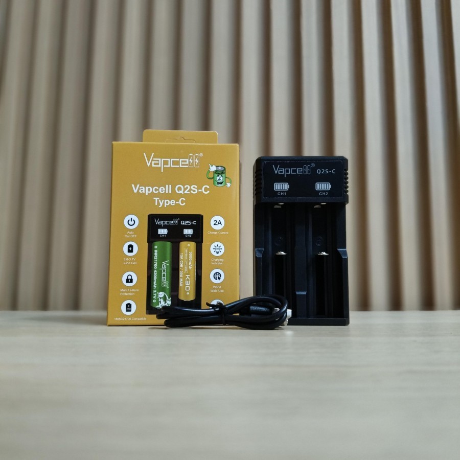 VAPCELL Q2S-C | KDEST A2-C Charger Baterai 18650 21700