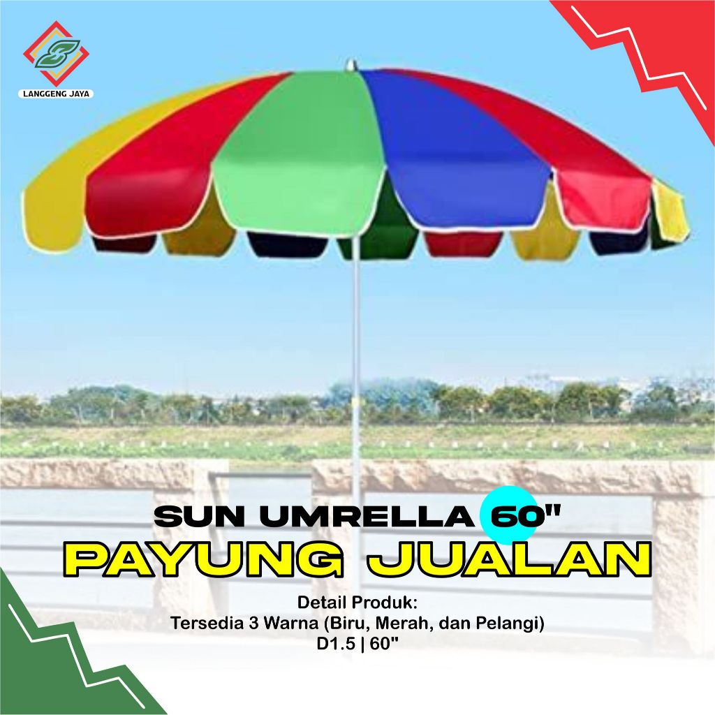 Payung Tenda 60" - Payung Jualan, Pantai, Cafe, Outdoor, Besar