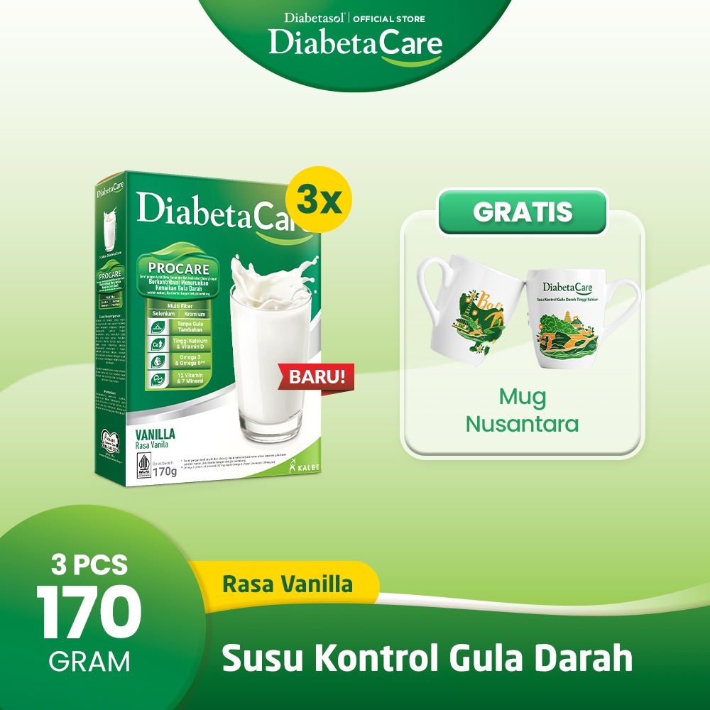 

Buy 3 Diabetacare Milk Vanilla 170G Free Mug Nusantara