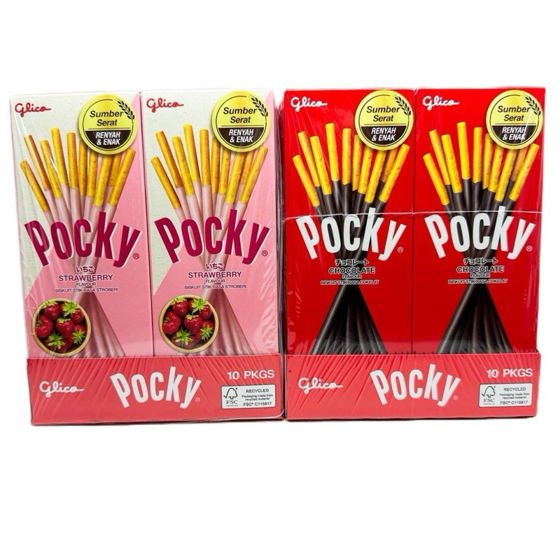 

POCKY GLICO RASA STRAWBERRY & COKLAT 1 PACK ISI 10PCS