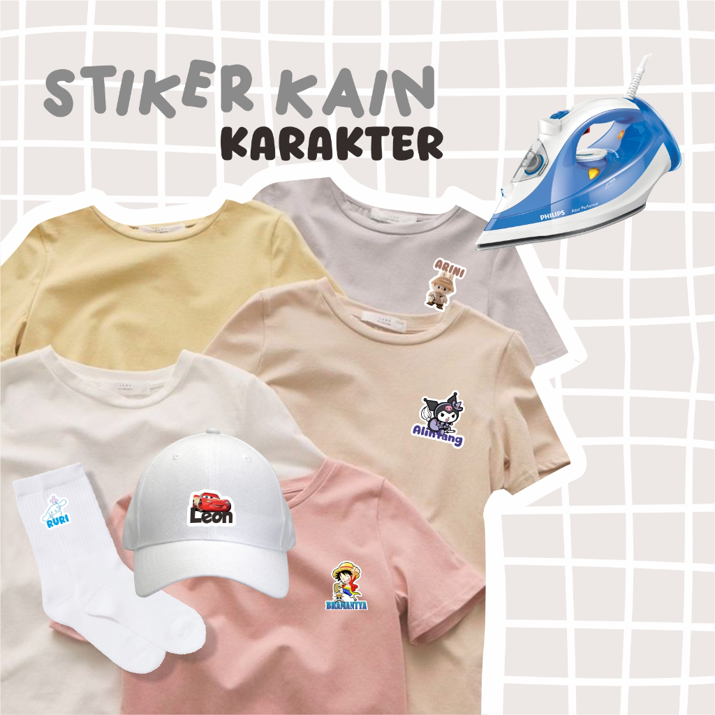

STIKER KAIN CUSTOM NAMA / LABEL BAJU / KARAKTER