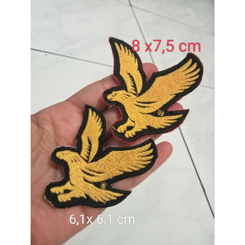 patch bordir burung rajawali emas gold aksesoris fashion