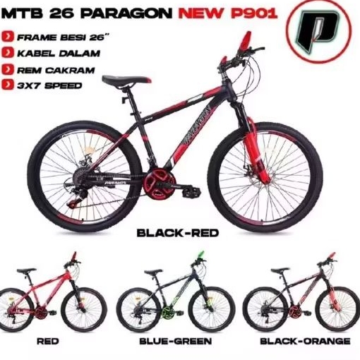 SEPEDA MTB 26 PARAGON GARPU SHOK + OPERAN 7 SPEED + REM CAKRAM