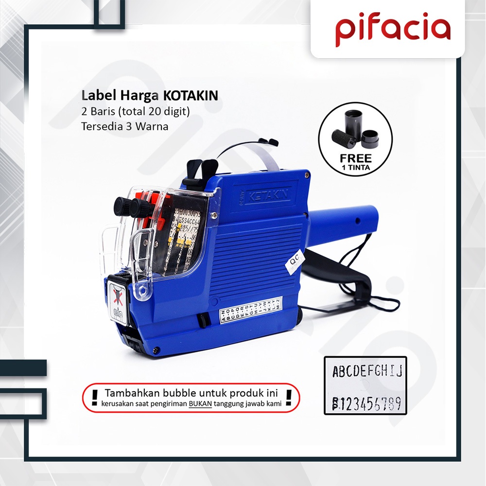 

PIFACIA Mesin ALat Label Harga 2 Baris Murah Tembak Kertas Sticker Display Toko