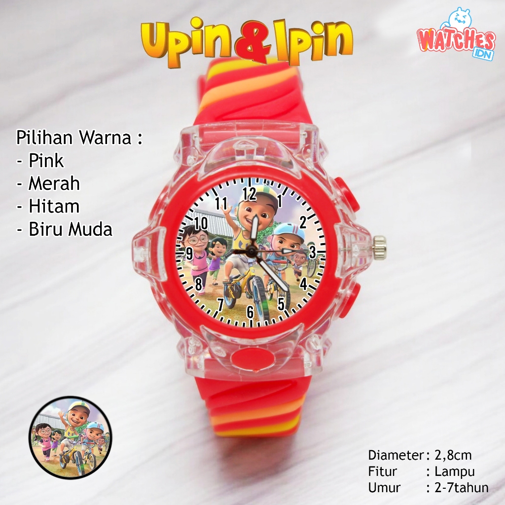Jam Tangan Lampu Anak Perempuan / Laki-laki Karakter Upin Ipin Model Terbaru