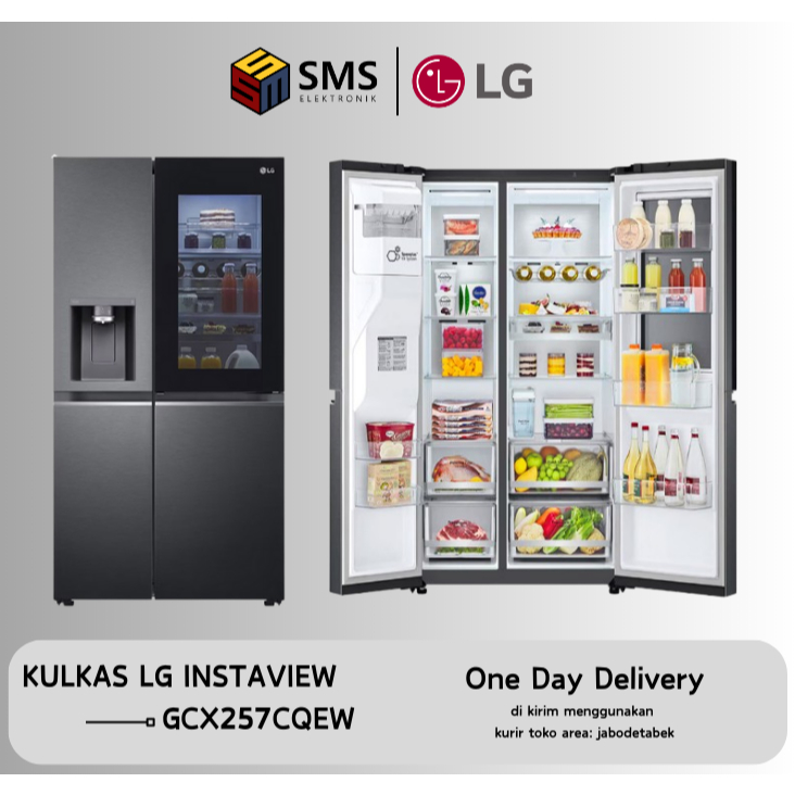 LG GC-X257CQEW KULKAS LG SIDE BY SIDE InstaView GCX257 GCX257CQEW