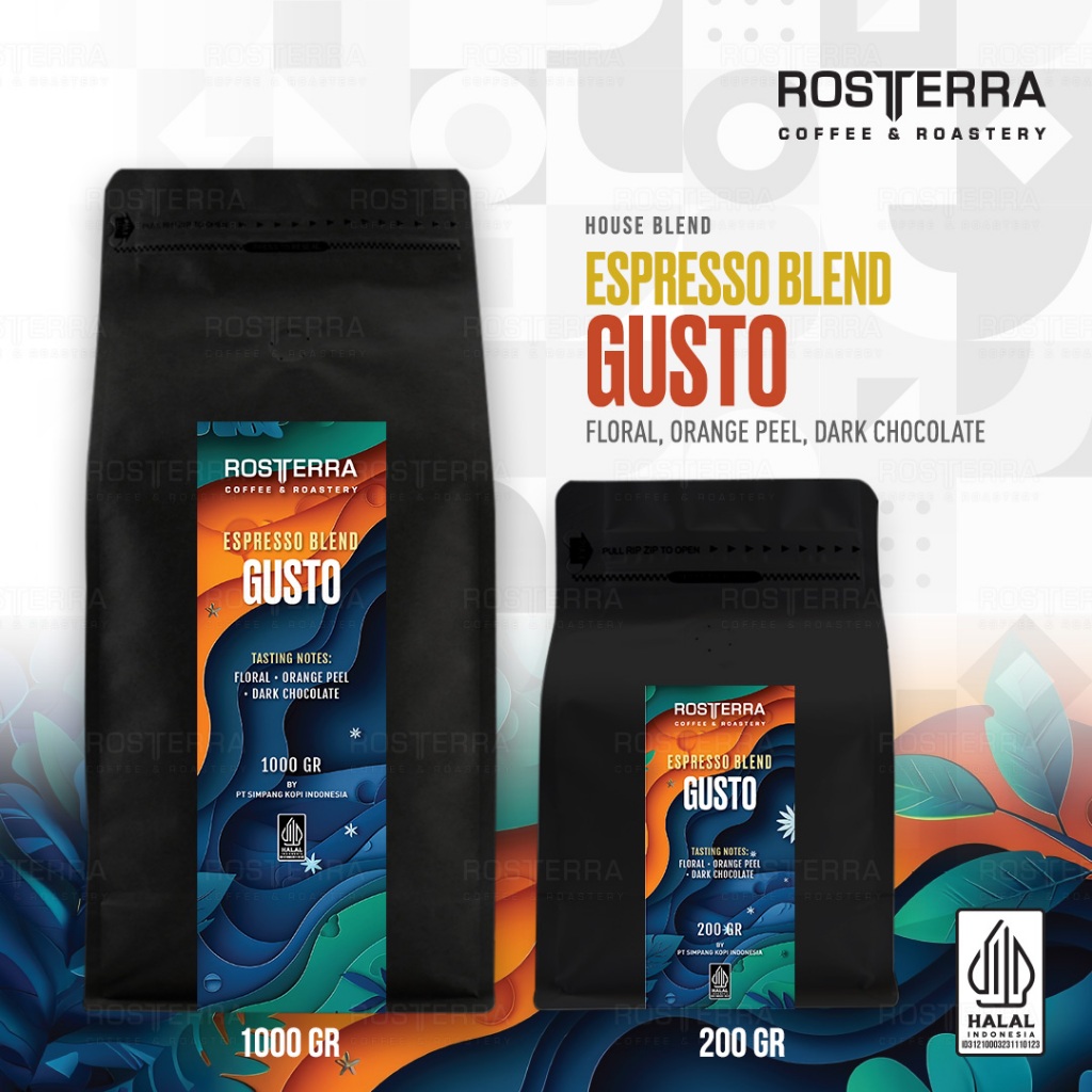 

Biji Kopi Bubuk Gusto Blend Arabika 70% Robusta 30% Coffee Beans Esspreso Kopi Susu 1kg 200gr