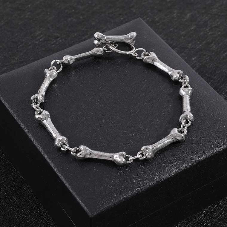 Gelang Tulang / Gelang Rantai Model Tulang Tengkorak Hip Hop Punk / Bone Bracelet Link Chain / Gelan