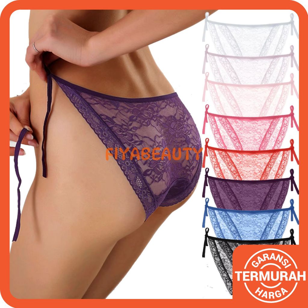 Celana Dalam 38715 Renda Sexy Low Waist Tali Samping CD Wanita CD Perempuan Celana Dalam Wanita Cela
