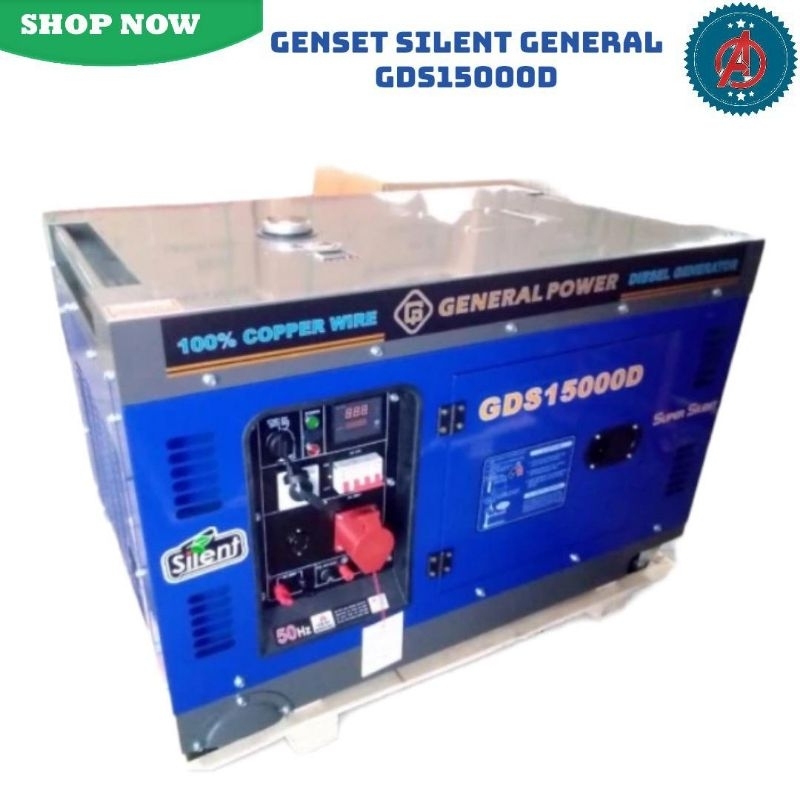 Genset Silent General Power GDS 15000D Double 1 Phase & 3 Phase ( 12.5 KVA, 1000 Watt )