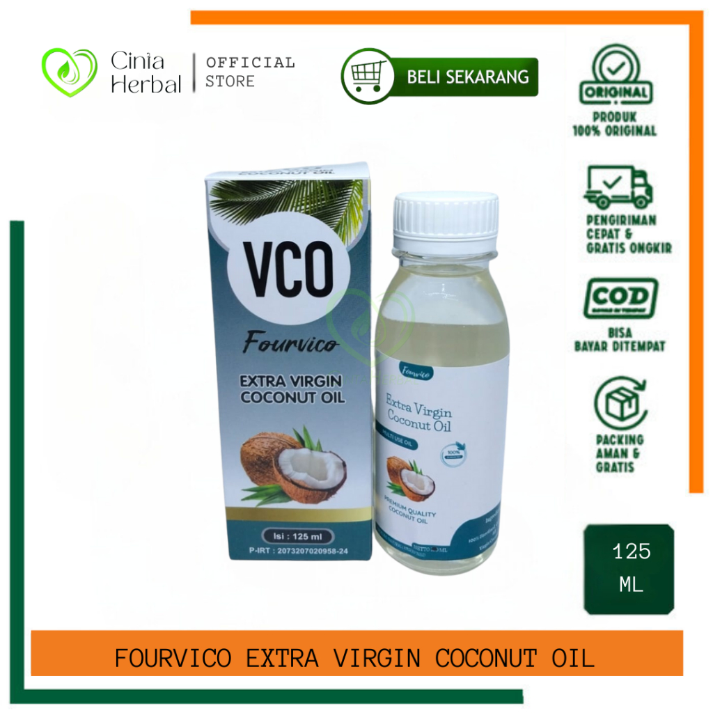 

VCO Fourvico | Extra Virgin Coconut Oil | Minyak Kelapa Murni - 125ml