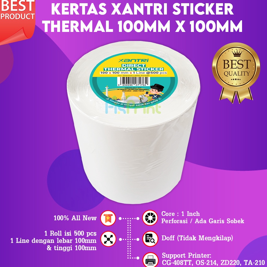 

Promo Kertas Resi Label Thermal Barcode 1x1 1x15 78x1 Roll 5pcs 74