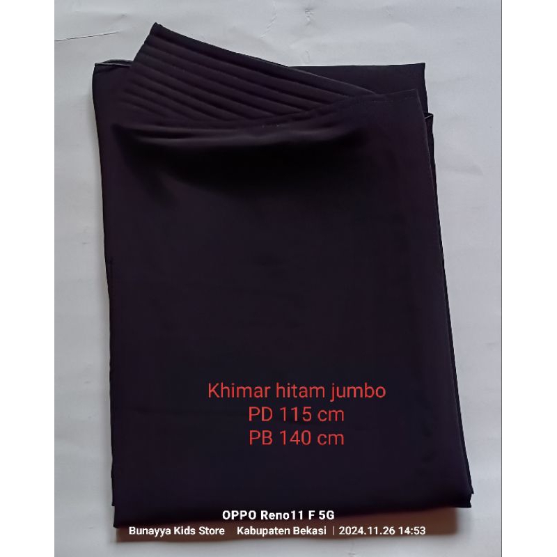 Khimar hitam jumbo | Jilbab hitam jumbo | Khimar syari