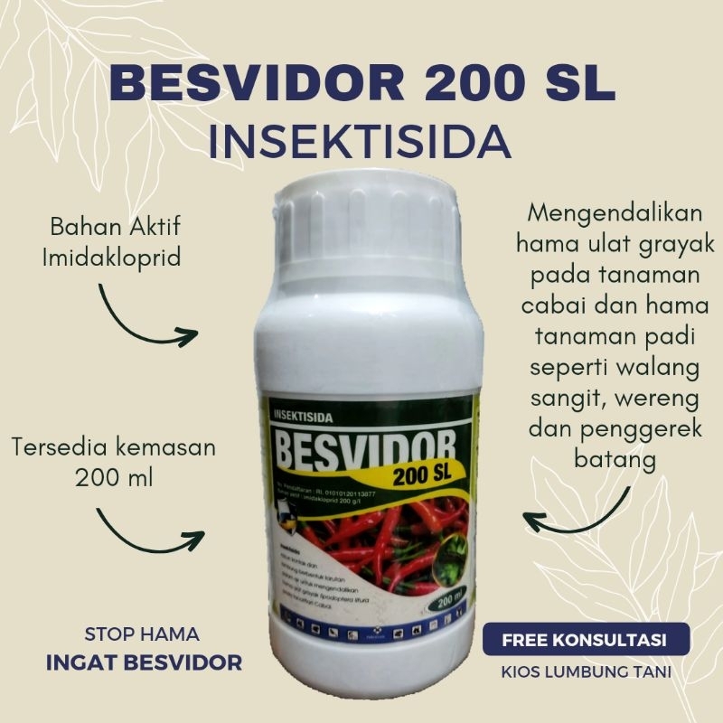 BESVIDOR 200 SL 200 ml Insektisida ulat grayak walang sangit penggerek wereng Imidakloprid
