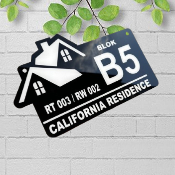 Nomor Rumah Akrilik/Papan Nama Rumah/Tulisan Nama Rumah