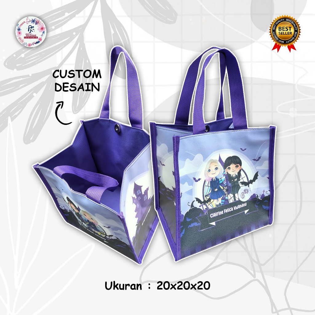 

PREMIUM MODEL ERICA BAG 20x20x20 Tas Ultah Murah Di Bawah 20 Ribuan Tema Labubu Dan Bisa Custom Tema Cewek Cowok, Foto, Nama