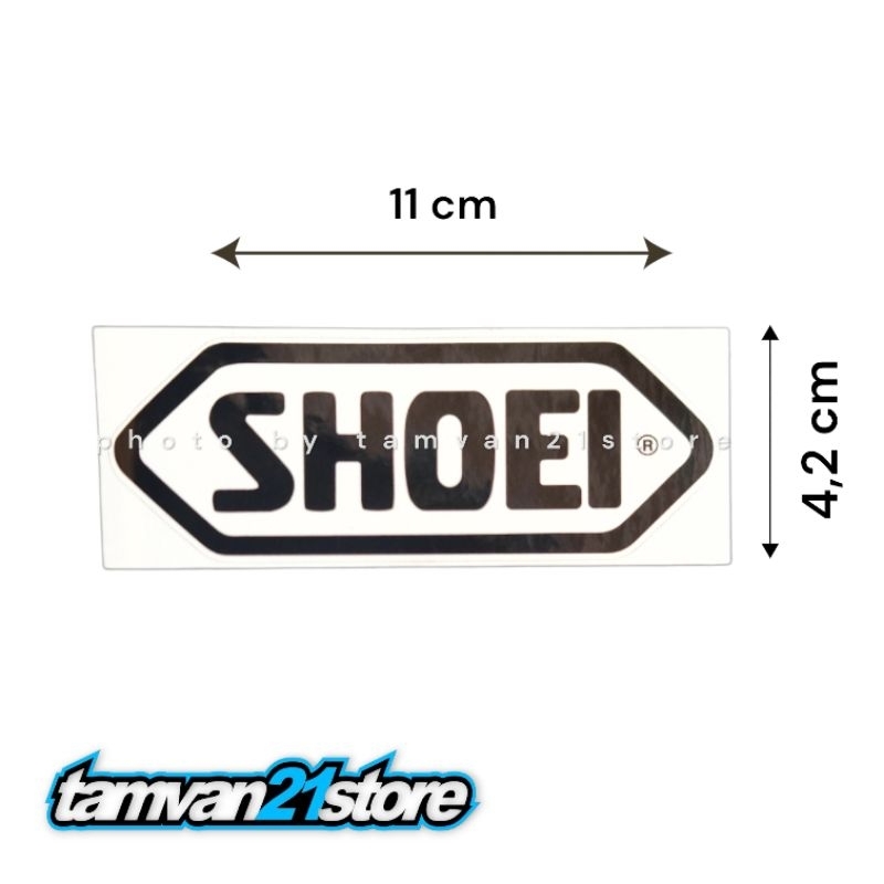 STICKER Shoei / Helm Shoei / Shoei Kyoto / Stiker PrintingWarna Putih Tulisan Hitam Laminasi Glossy