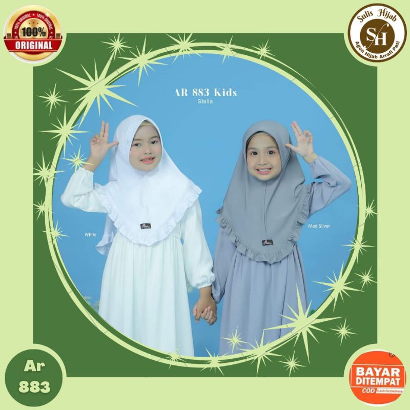 PROMO-Arrafi AR 883 kids New jilbab hijab kerudung Jersey rempel anak kids wanita perempuan  TK SD 5